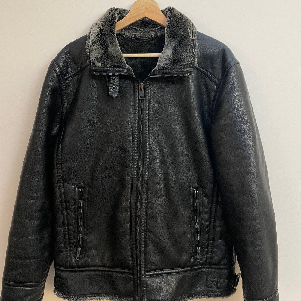 BLACK RIVET Leather shearling Jacket
